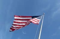 US Flag at Cole's Land Transportation Museum